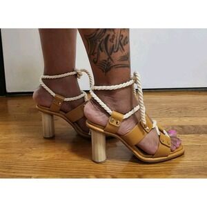 Ulla Johnson Elvie Rope High Heel Sandal‎ In Caramel Size 37